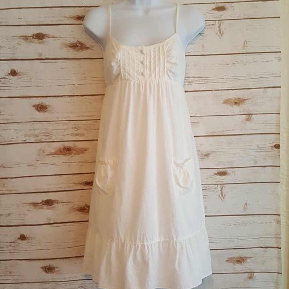 aerie s/m white cotton sundress